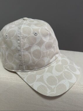 Coach Cream Monogram Baseball Cap